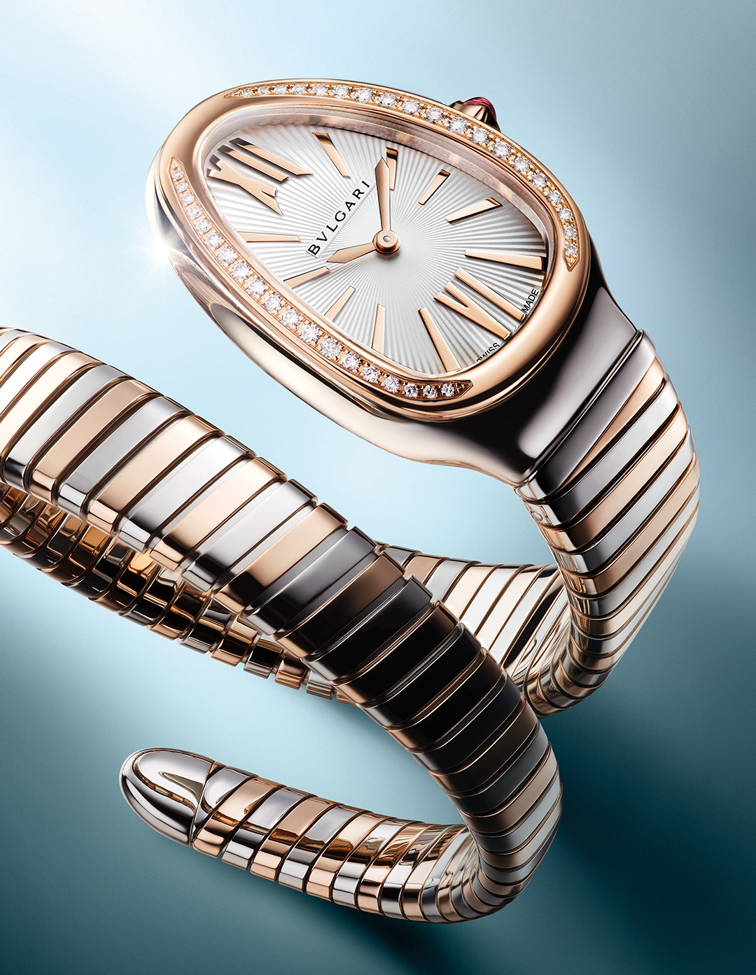 Bulgari serpenti tobogans stainless steel rose gold