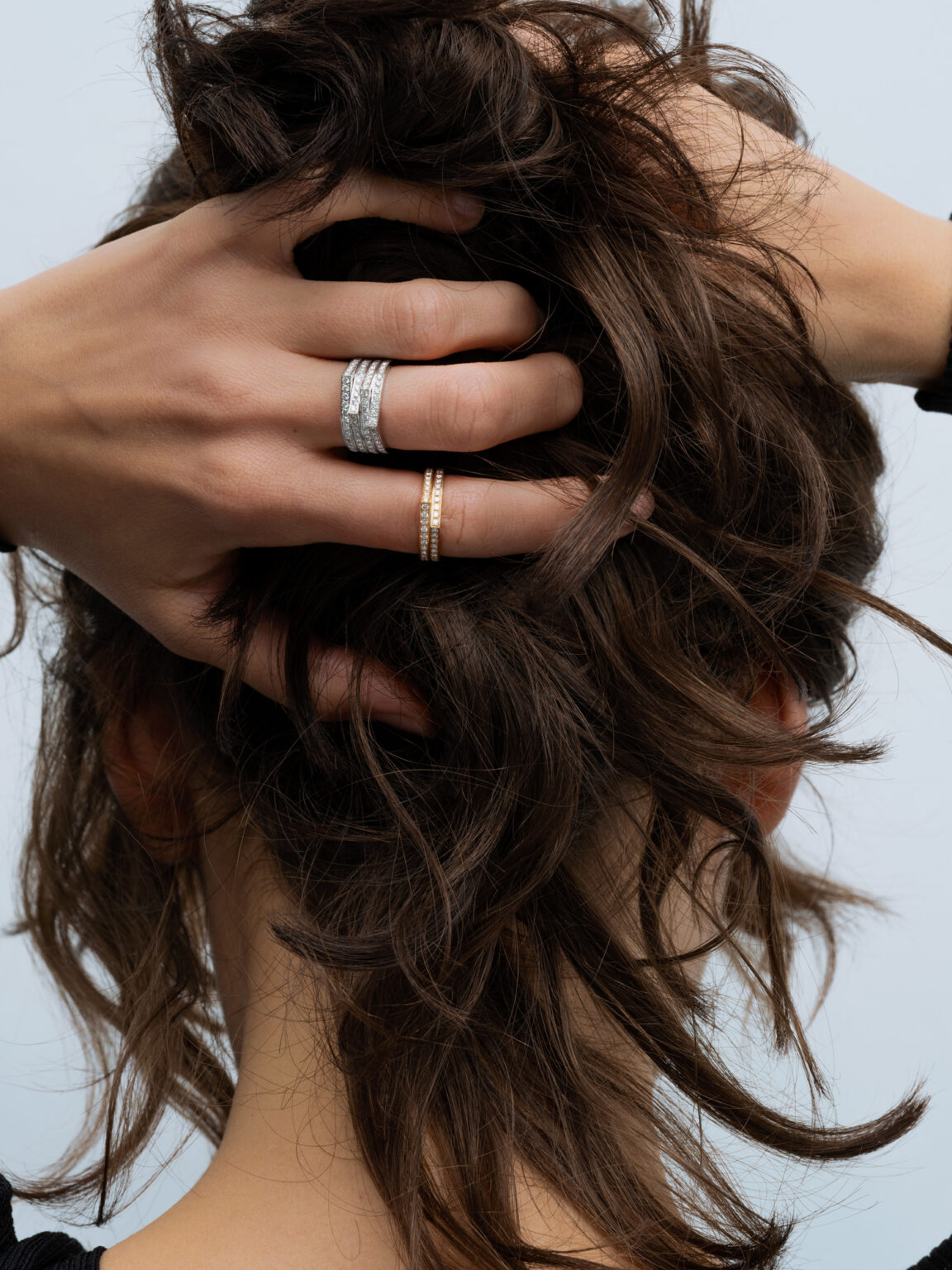 Repossi antifer pink white gold and diamonds ring
