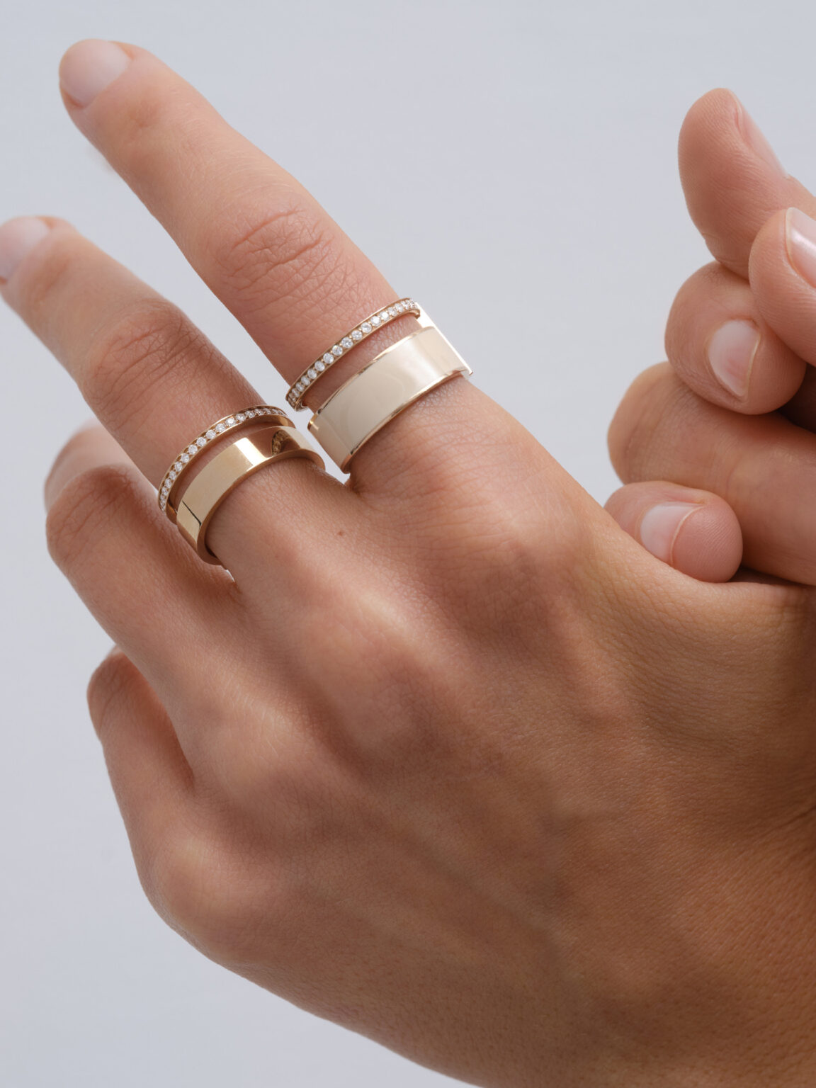 Repossi berbere ring pink gold lacquer diamonds